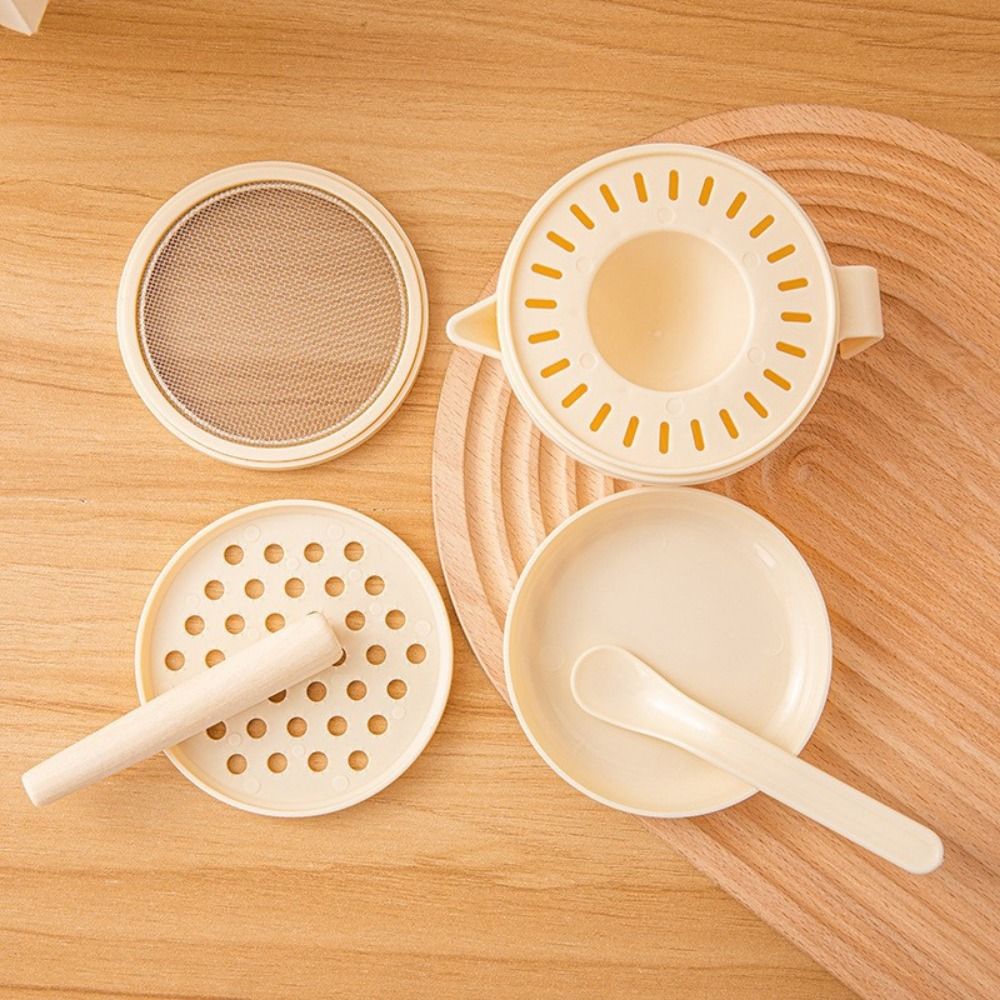 Baby Food Bowl - 7-teiliges tragbares Lebensmittel-Mahlset, Zitruspresse, Lebensmittelqualität, manuelles