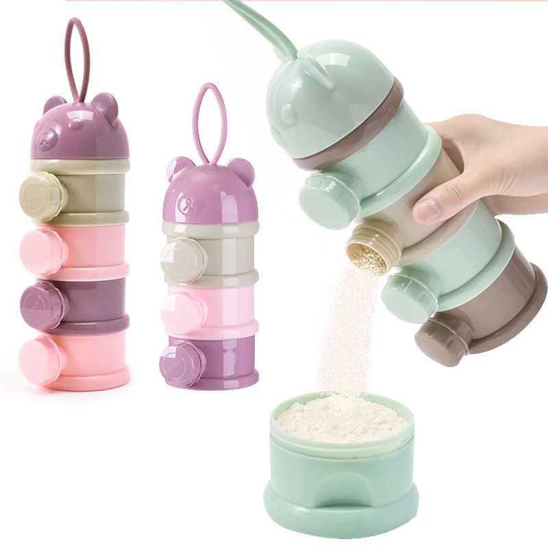 Baby Food Options - 3/4-lagige tragbare Baby-Nahrungsaufbewahrungsbox mit mehreren Öffnungen,