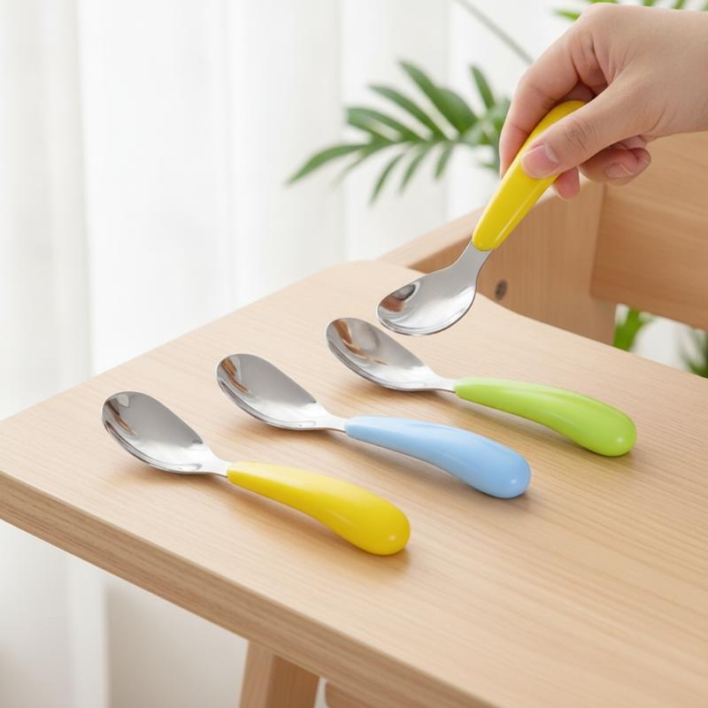 Baby Food Weaning - Kreativer Edelstahl-Löffel für Kleinkinder zum Abstillen,